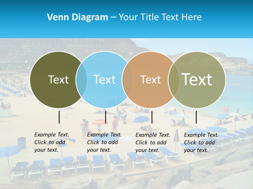 A Group Of People Sitting On Top Of A Sandy Beach PowerPoint Template