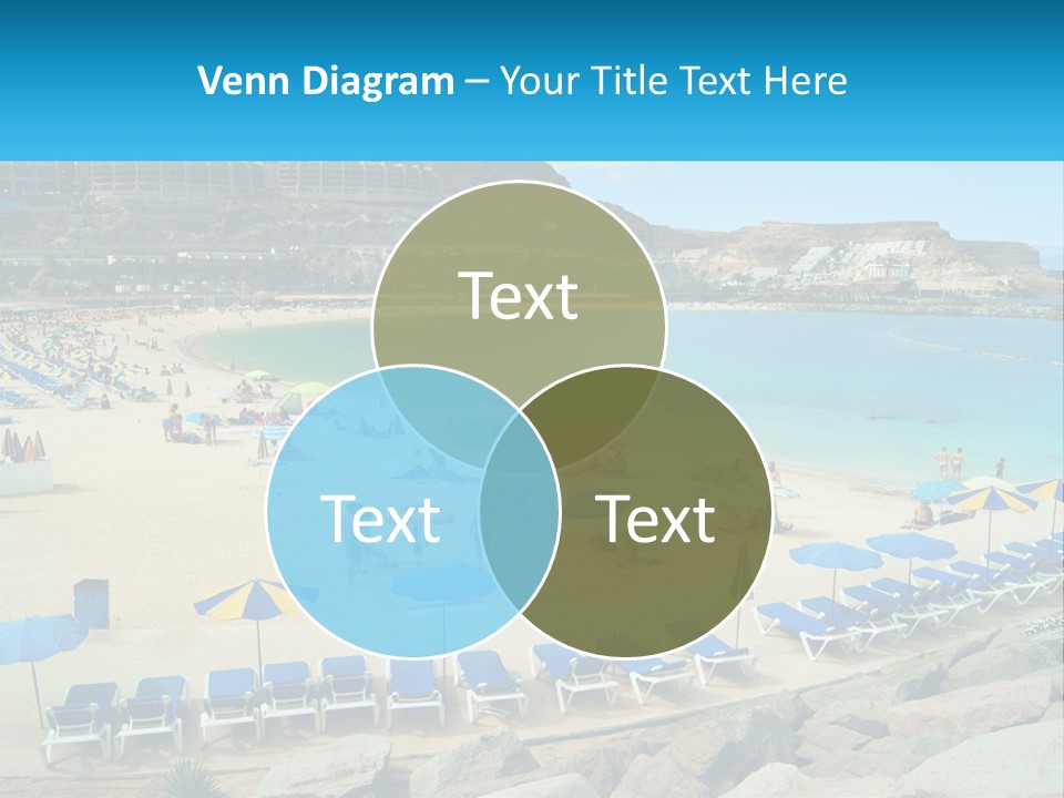A Group Of People Sitting On Top Of A Sandy Beach PowerPoint Template