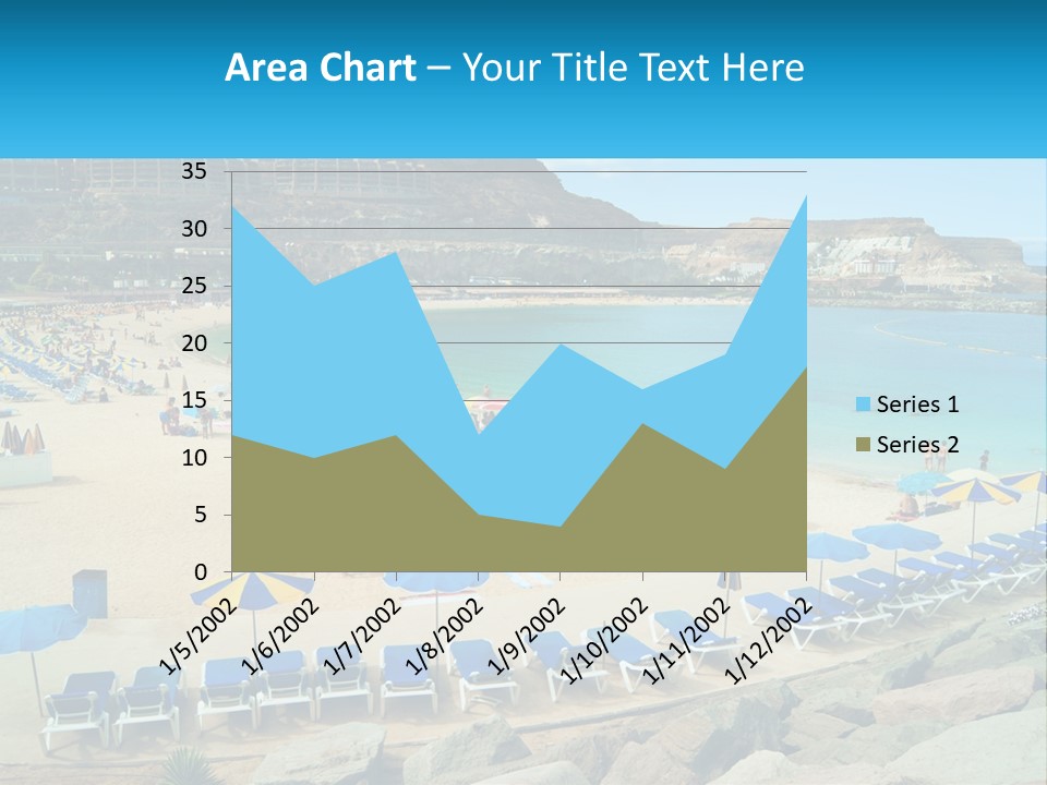 A Group Of People Sitting On Top Of A Sandy Beach PowerPoint Template