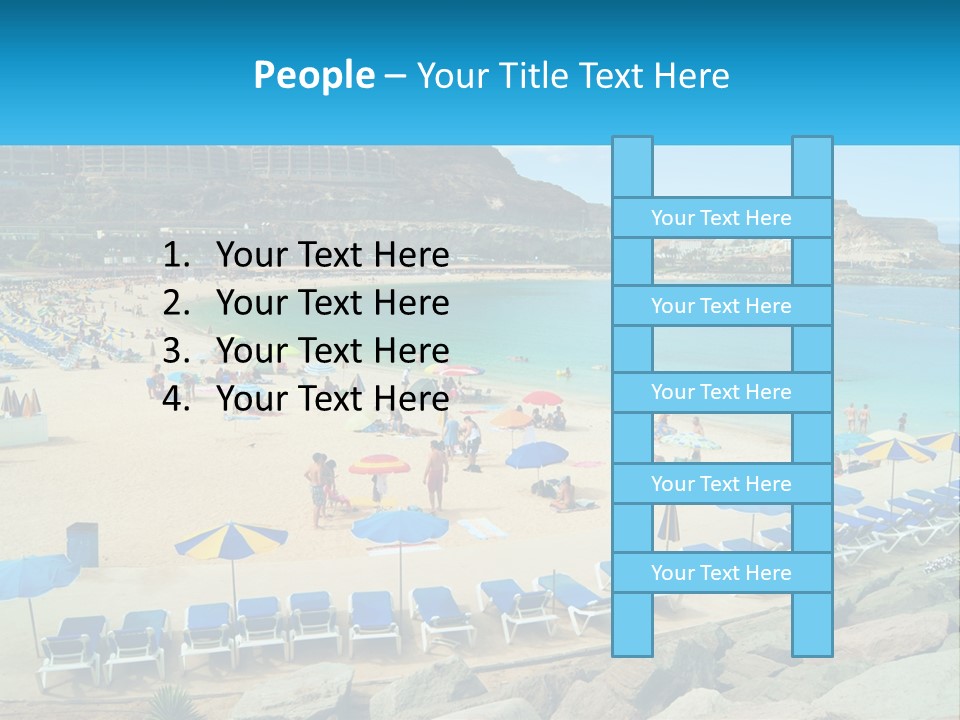 A Group Of People Sitting On Top Of A Sandy Beach PowerPoint Template