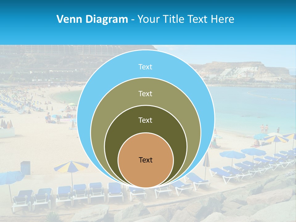 A Group Of People Sitting On Top Of A Sandy Beach PowerPoint Template