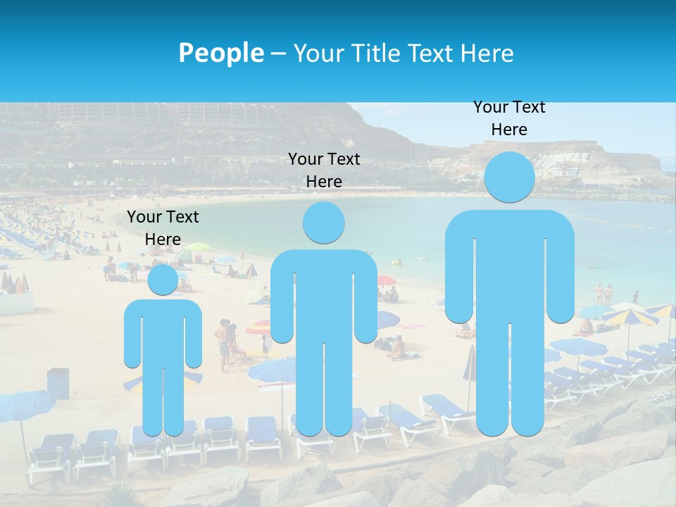 A Group Of People Sitting On Top Of A Sandy Beach PowerPoint Template