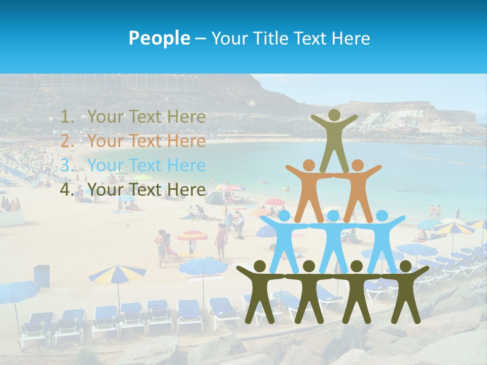 A Group Of People Sitting On Top Of A Sandy Beach PowerPoint Template