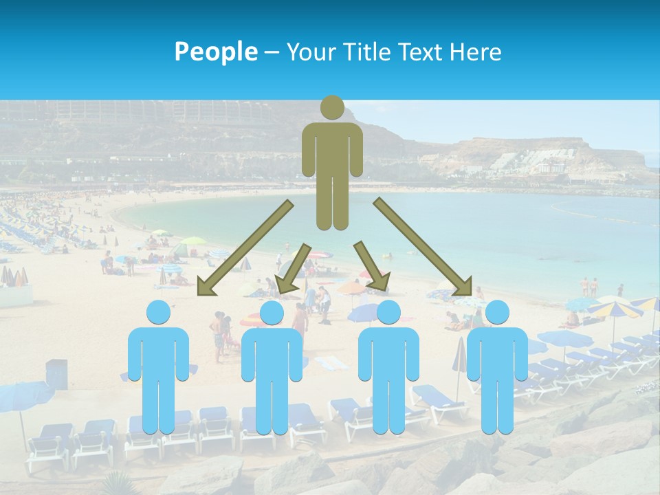 A Group Of People Sitting On Top Of A Sandy Beach PowerPoint Template
