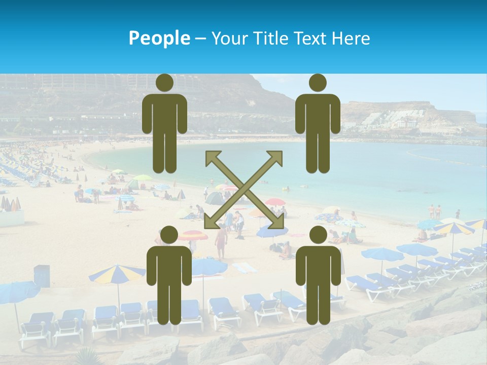 A Group Of People Sitting On Top Of A Sandy Beach PowerPoint Template