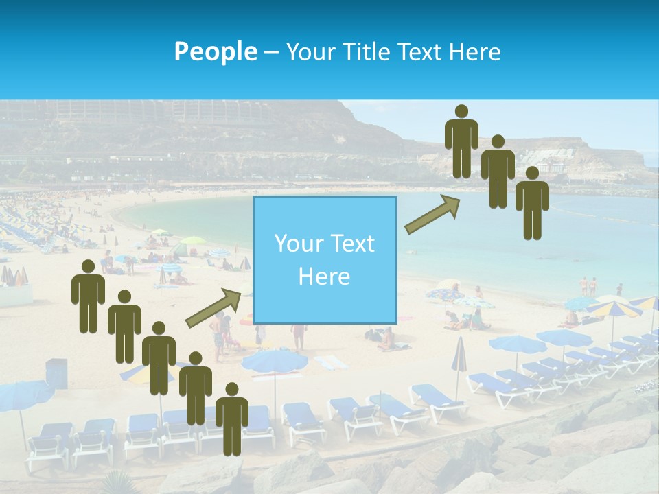A Group Of People Sitting On Top Of A Sandy Beach PowerPoint Template