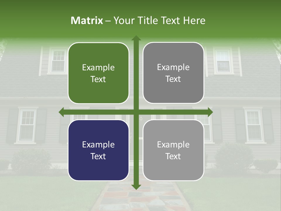 A Gray House With Black Shutters And A Black Door PowerPoint Template