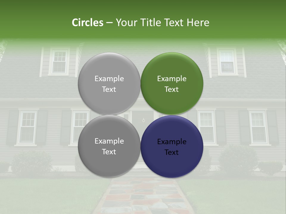 A Gray House With Black Shutters And A Black Door PowerPoint Template