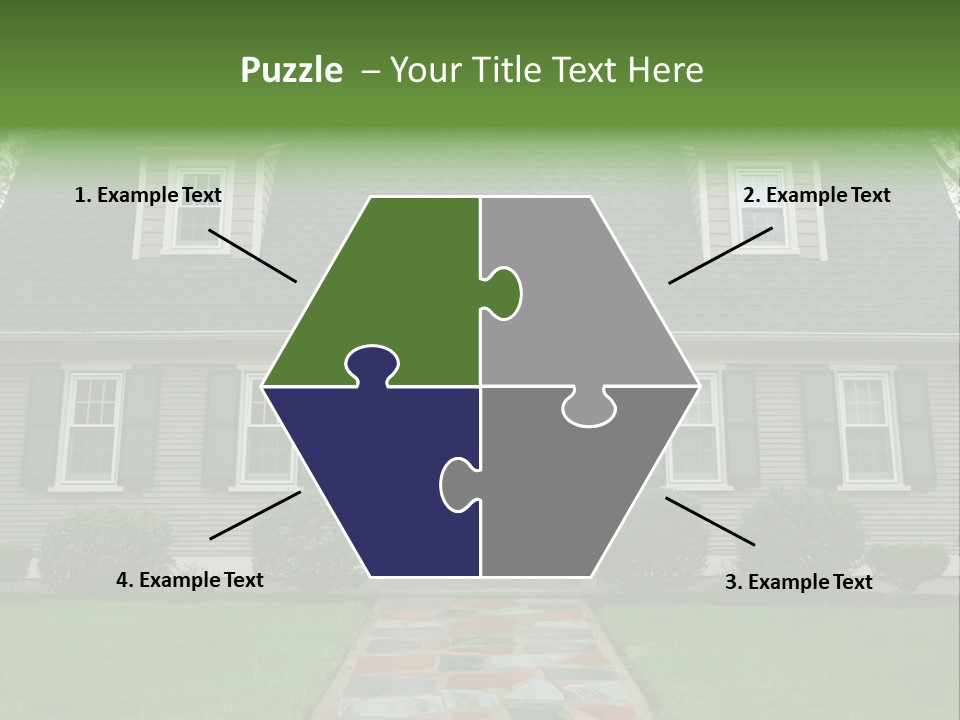 A Gray House With Black Shutters And A Black Door PowerPoint Template