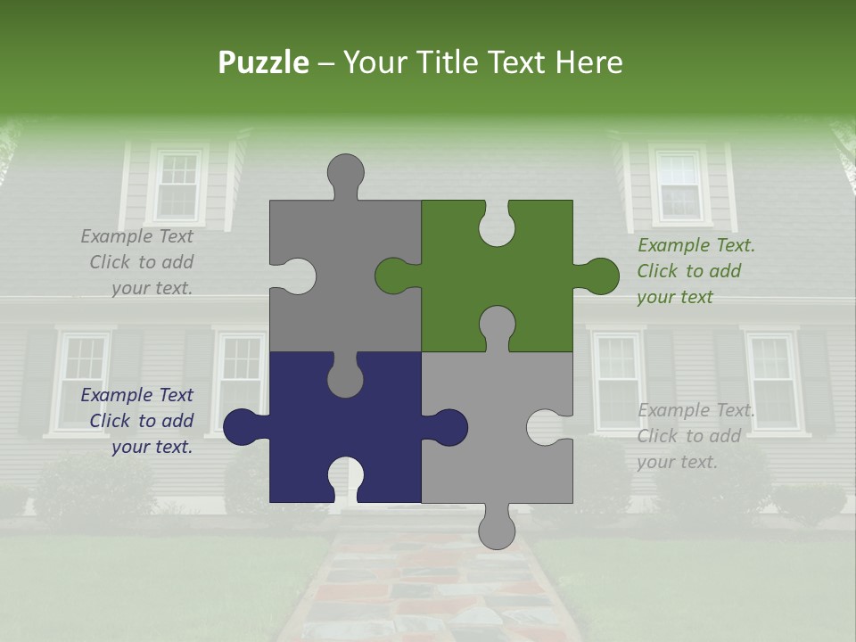 A Gray House With Black Shutters And A Black Door PowerPoint Template