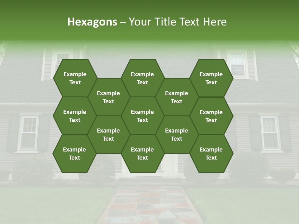 A Gray House With Black Shutters And A Black Door PowerPoint Template