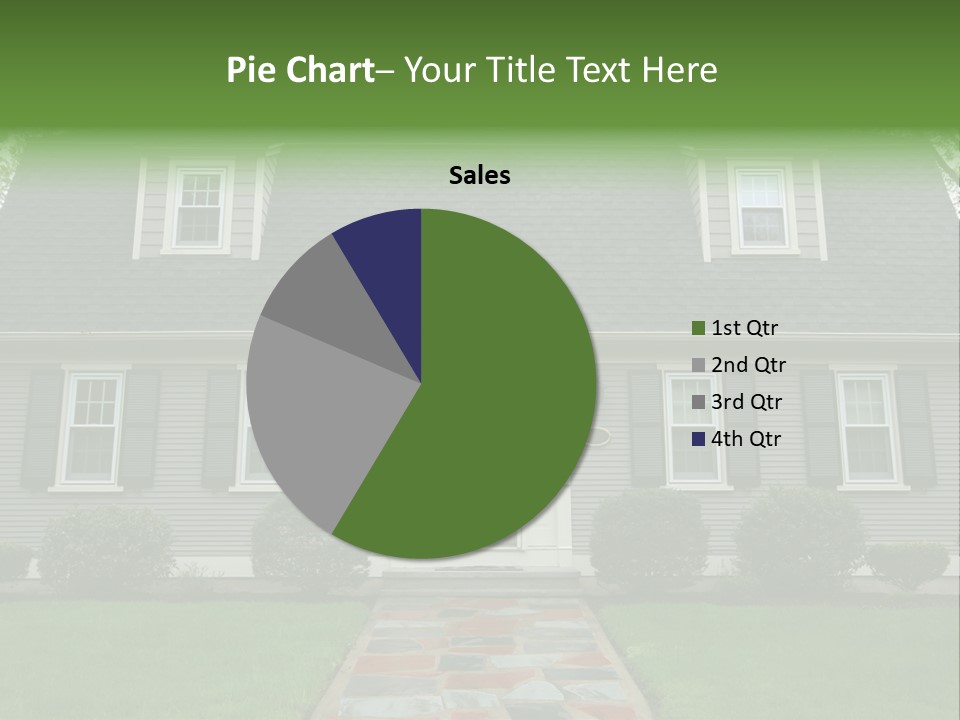 A Gray House With Black Shutters And A Black Door PowerPoint Template