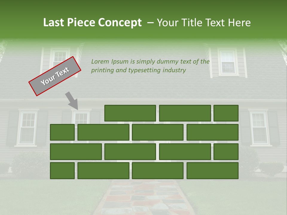 A Gray House With Black Shutters And A Black Door PowerPoint Template