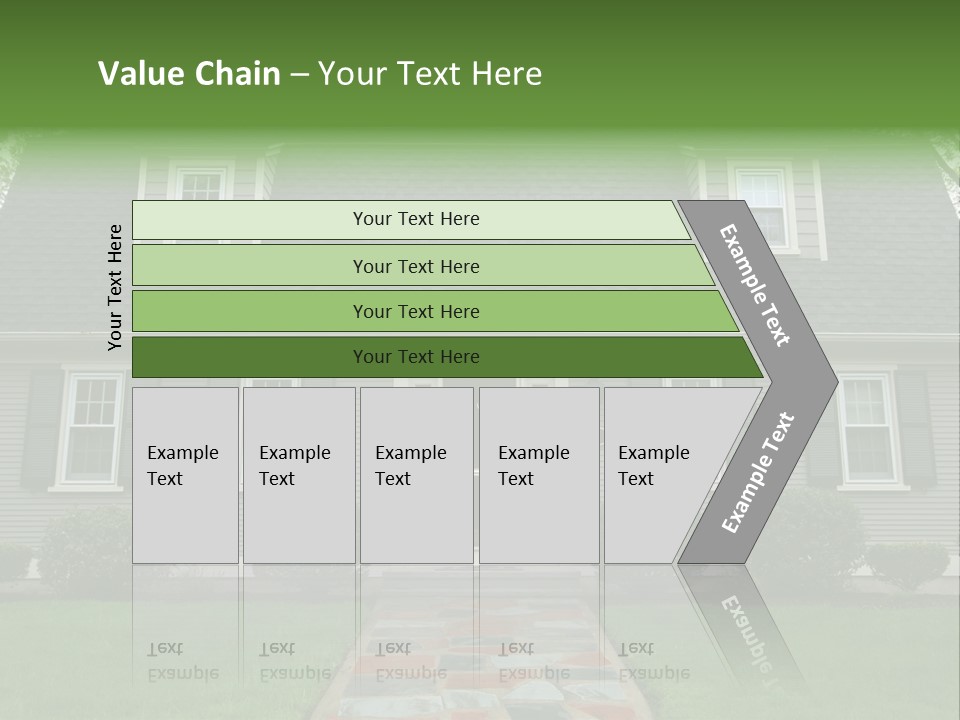 A Gray House With Black Shutters And A Black Door PowerPoint Template