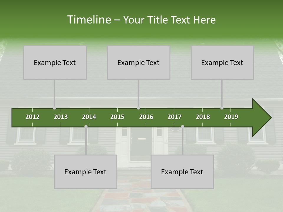 A Gray House With Black Shutters And A Black Door PowerPoint Template