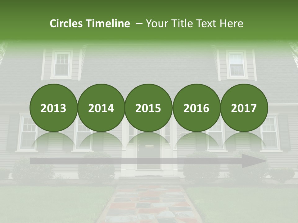 A Gray House With Black Shutters And A Black Door PowerPoint Template