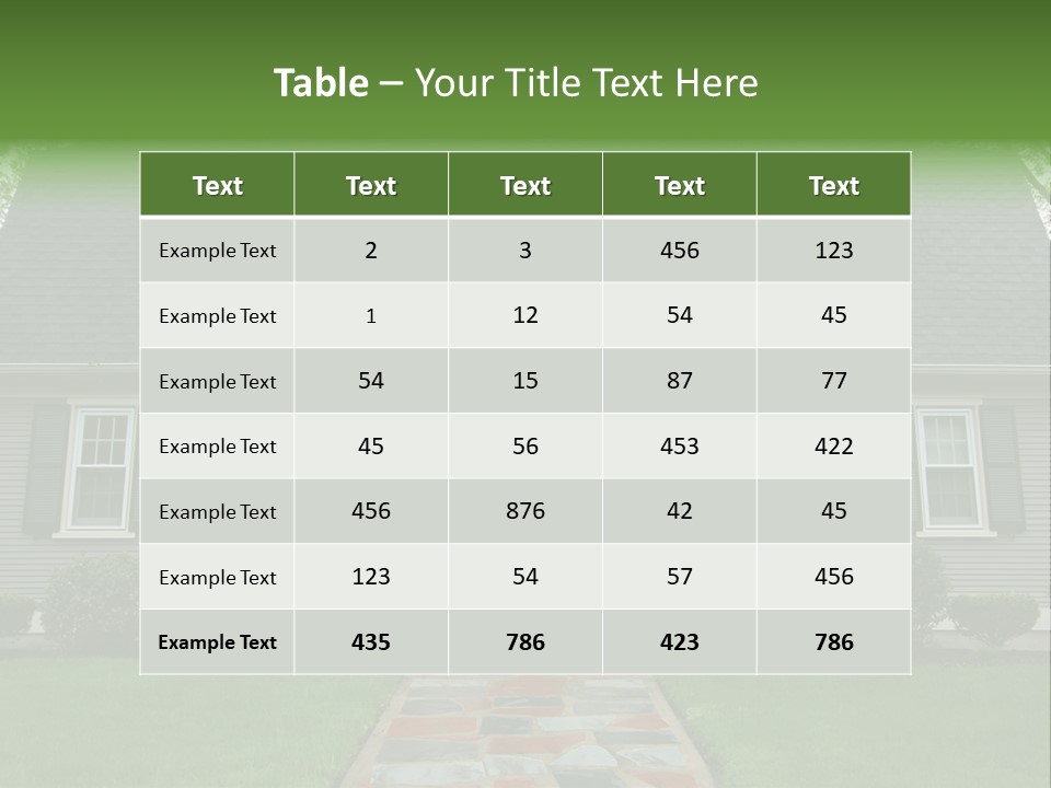 A Gray House With Black Shutters And A Black Door PowerPoint Template