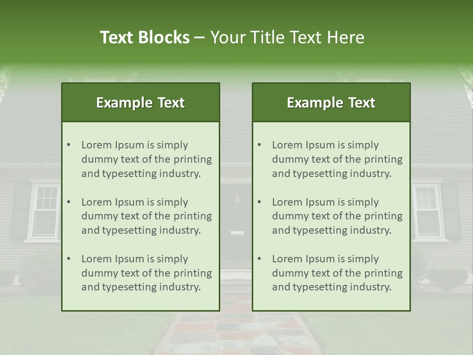 A Gray House With Black Shutters And A Black Door PowerPoint Template