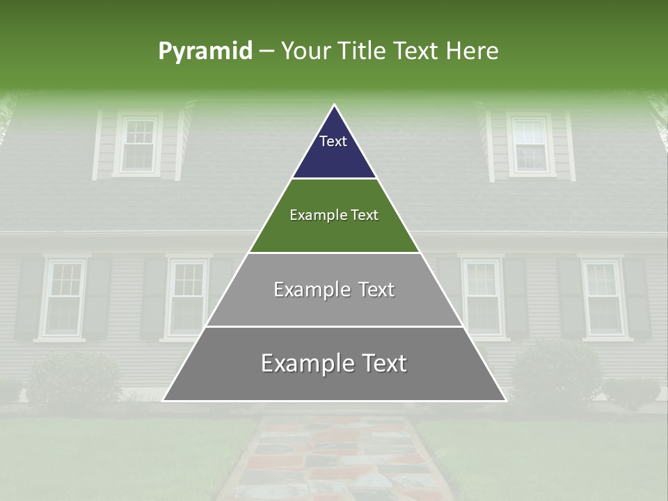 A Gray House With Black Shutters And A Black Door PowerPoint Template