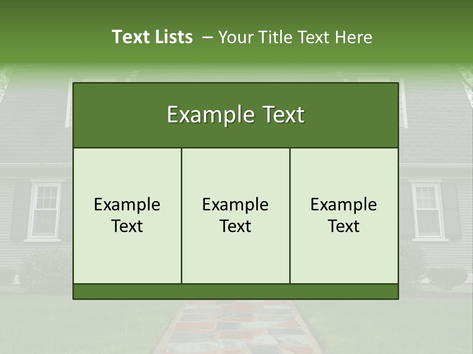 A Gray House With Black Shutters And A Black Door PowerPoint Template