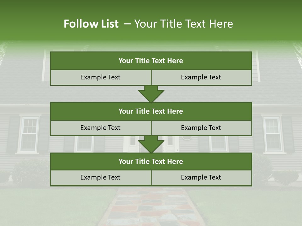 A Gray House With Black Shutters And A Black Door PowerPoint Template