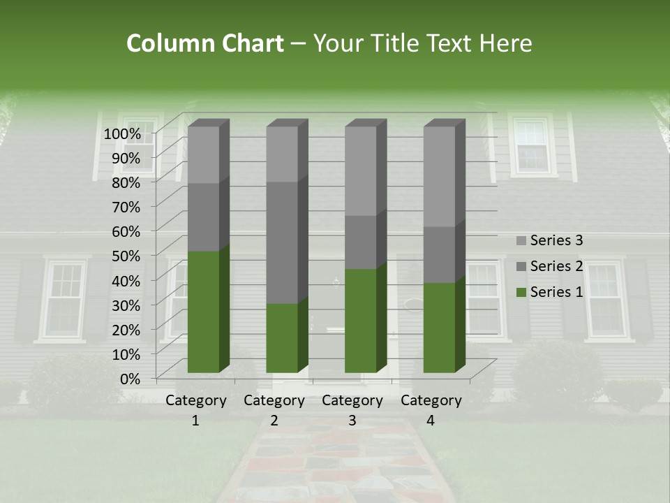 A Gray House With Black Shutters And A Black Door PowerPoint Template