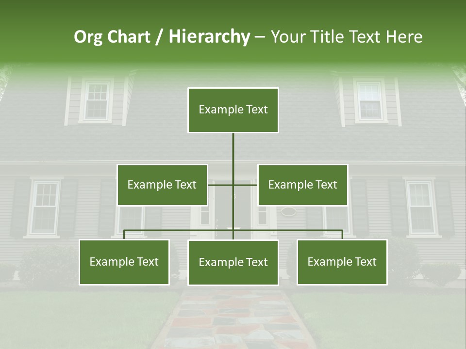 A Gray House With Black Shutters And A Black Door PowerPoint Template