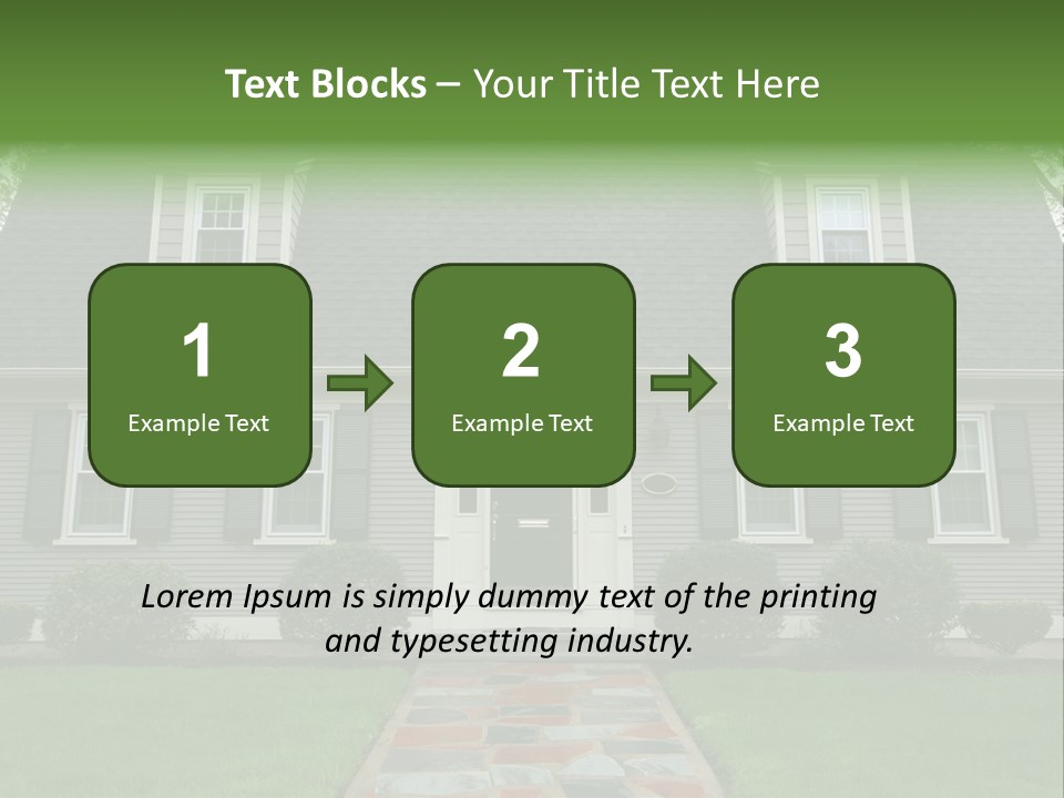 A Gray House With Black Shutters And A Black Door PowerPoint Template