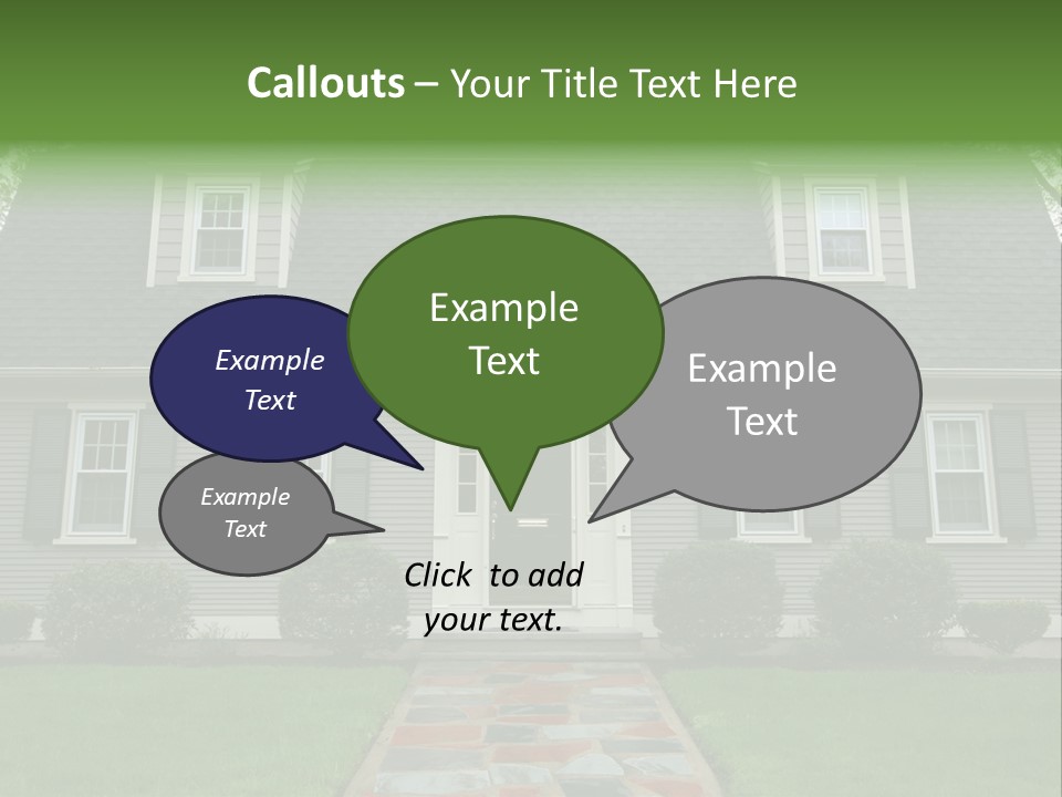 A Gray House With Black Shutters And A Black Door PowerPoint Template