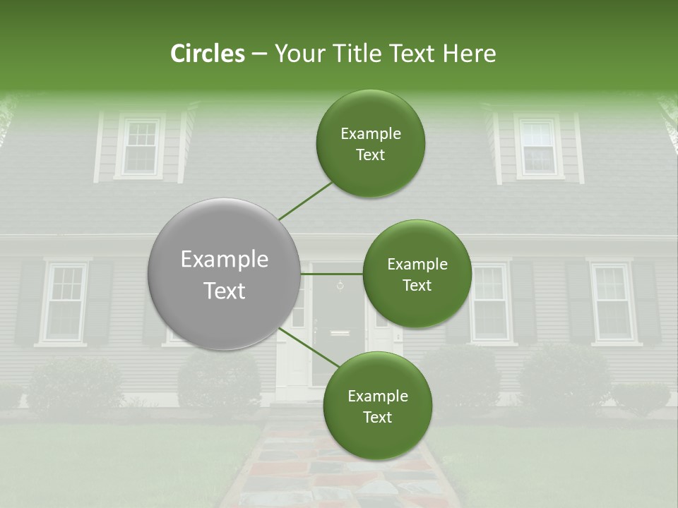 A Gray House With Black Shutters And A Black Door PowerPoint Template