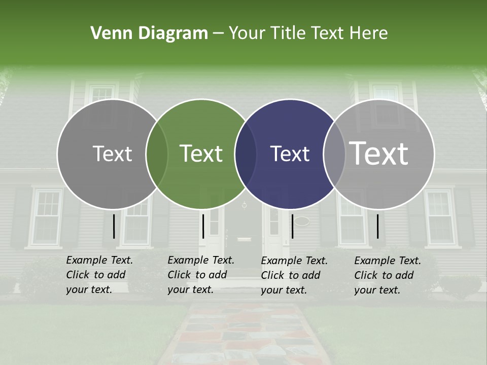 A Gray House With Black Shutters And A Black Door PowerPoint Template