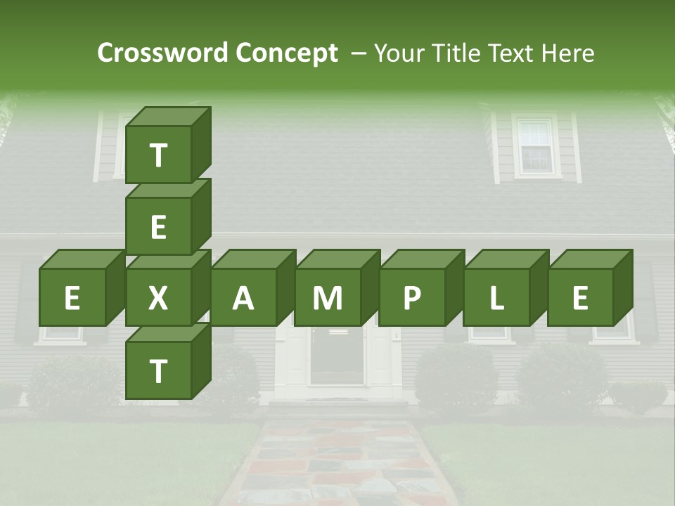A Gray House With Black Shutters And A Black Door PowerPoint Template
