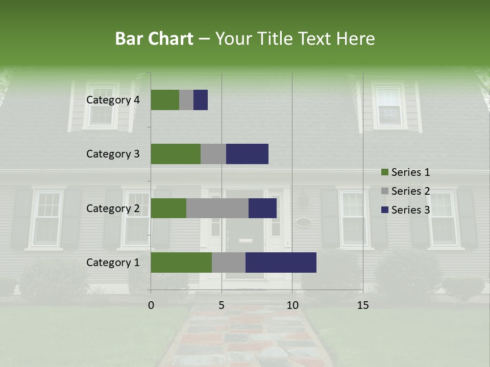 A Gray House With Black Shutters And A Black Door PowerPoint Template