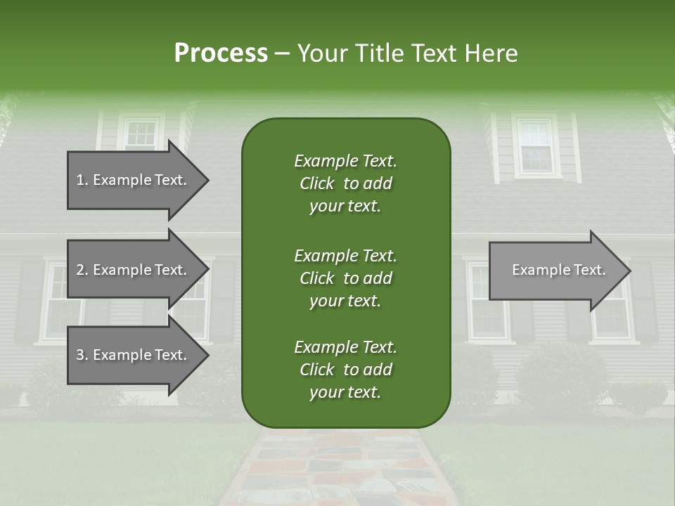 A Gray House With Black Shutters And A Black Door PowerPoint Template