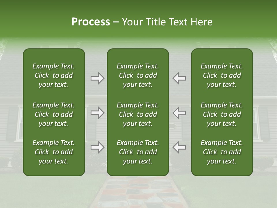 A Gray House With Black Shutters And A Black Door PowerPoint Template