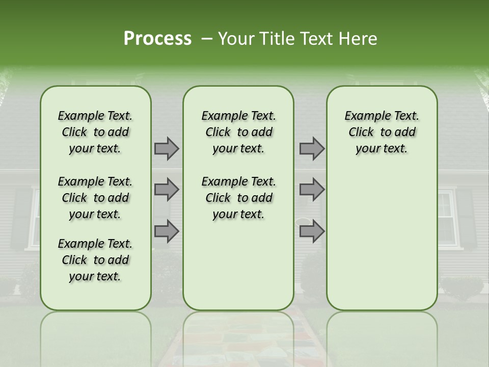 A Gray House With Black Shutters And A Black Door PowerPoint Template
