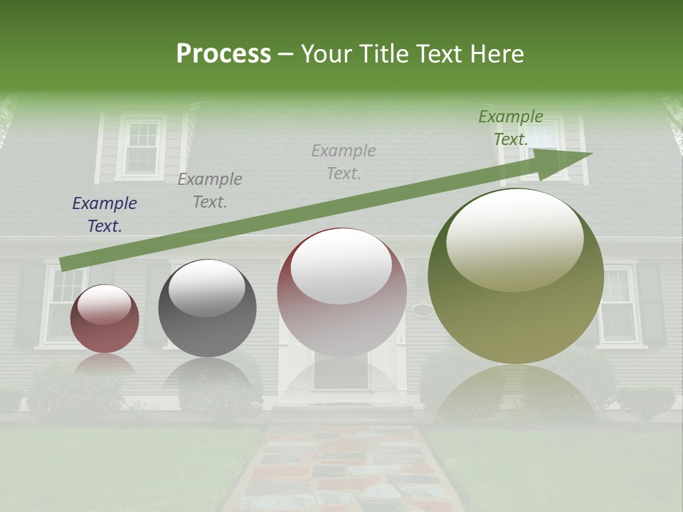 A Gray House With Black Shutters And A Black Door PowerPoint Template