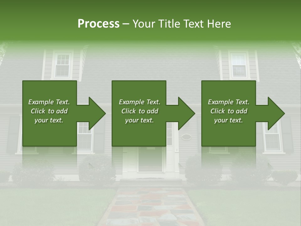A Gray House With Black Shutters And A Black Door PowerPoint Template