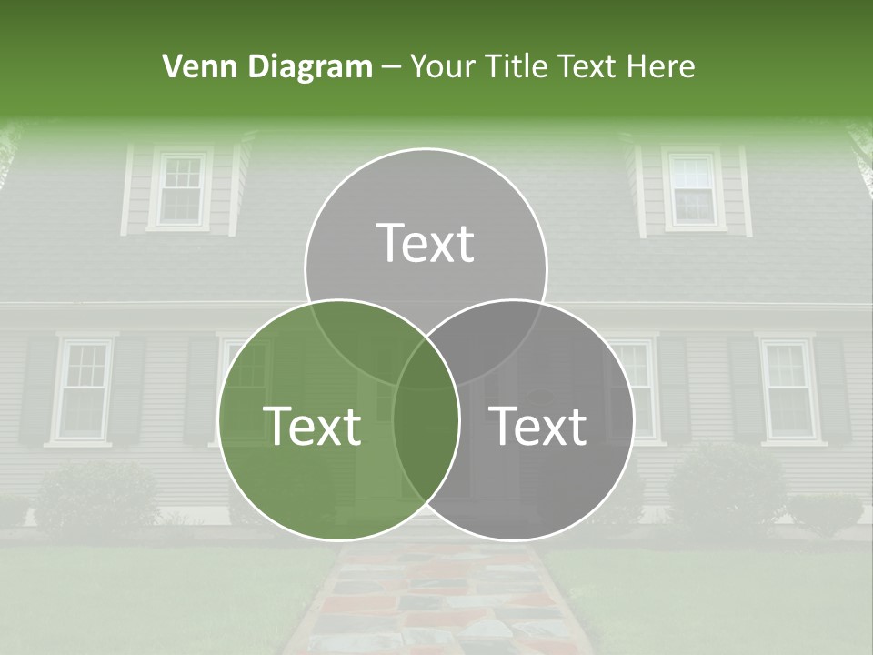 A Gray House With Black Shutters And A Black Door PowerPoint Template