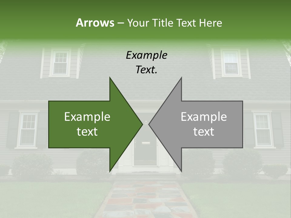 A Gray House With Black Shutters And A Black Door PowerPoint Template