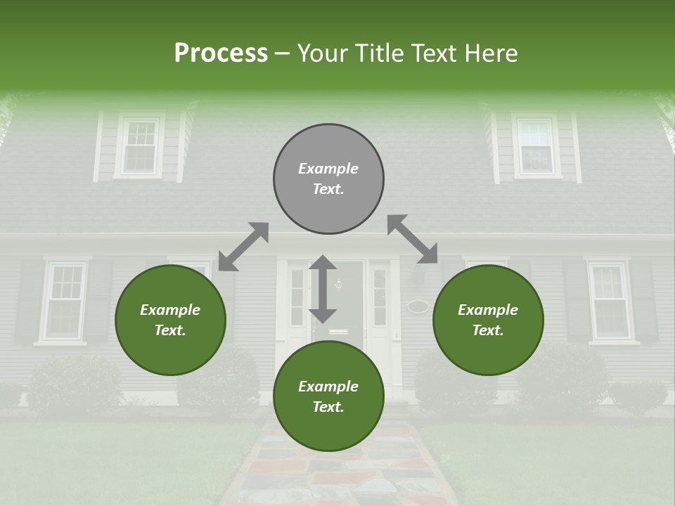 A Gray House With Black Shutters And A Black Door PowerPoint Template