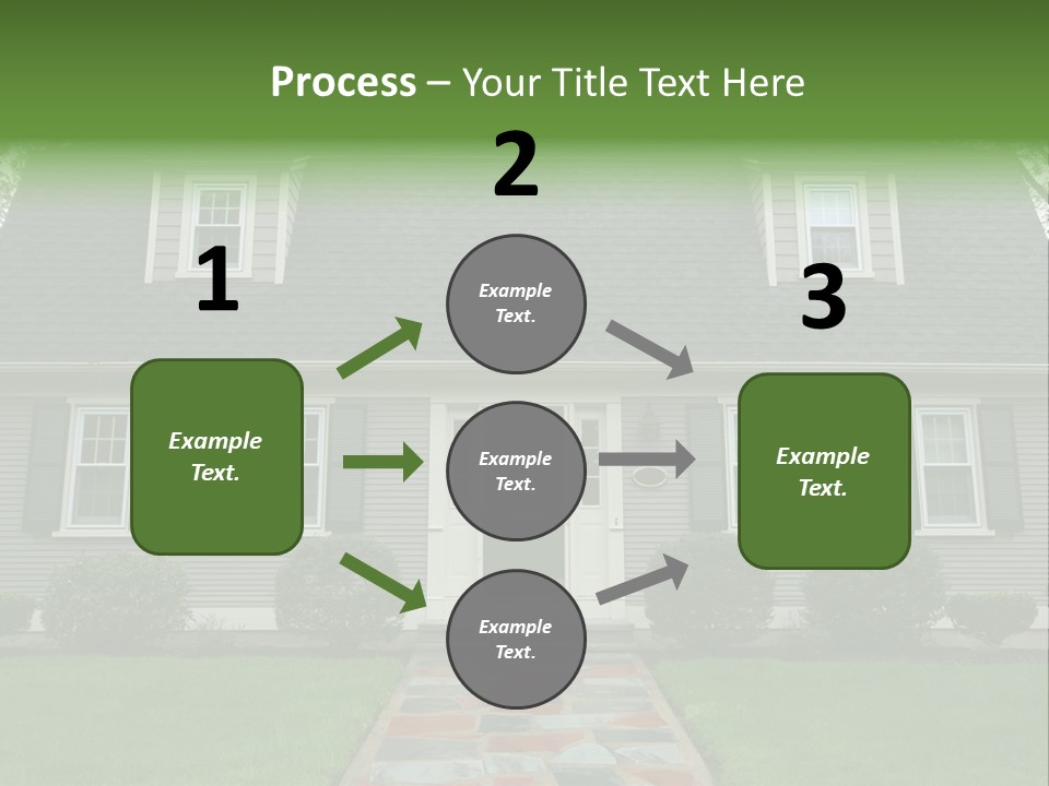 A Gray House With Black Shutters And A Black Door PowerPoint Template