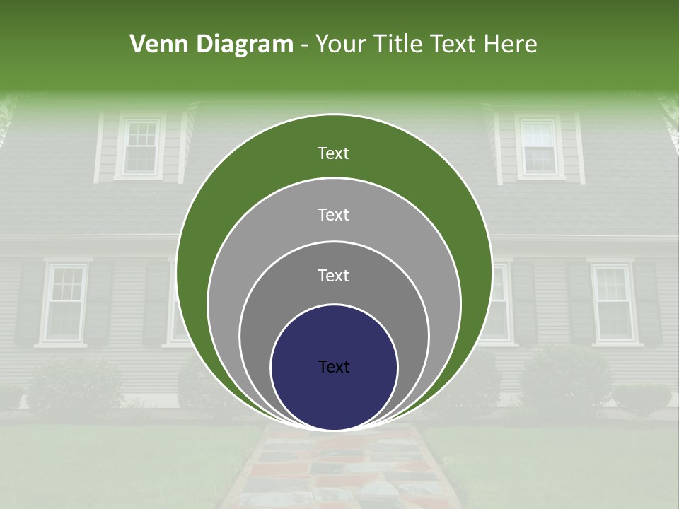 A Gray House With Black Shutters And A Black Door PowerPoint Template
