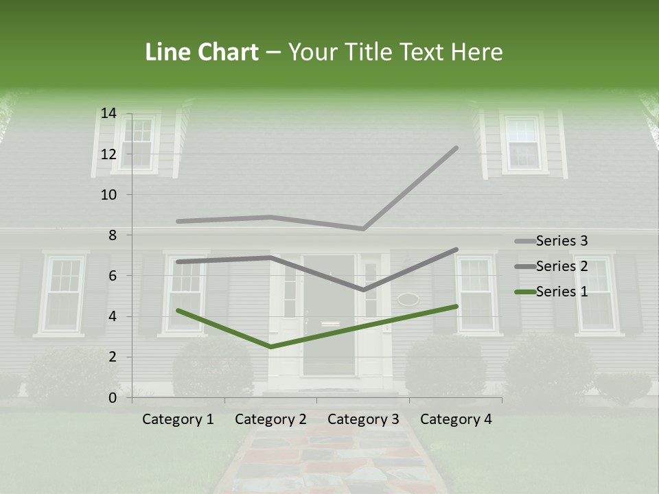 A Gray House With Black Shutters And A Black Door PowerPoint Template