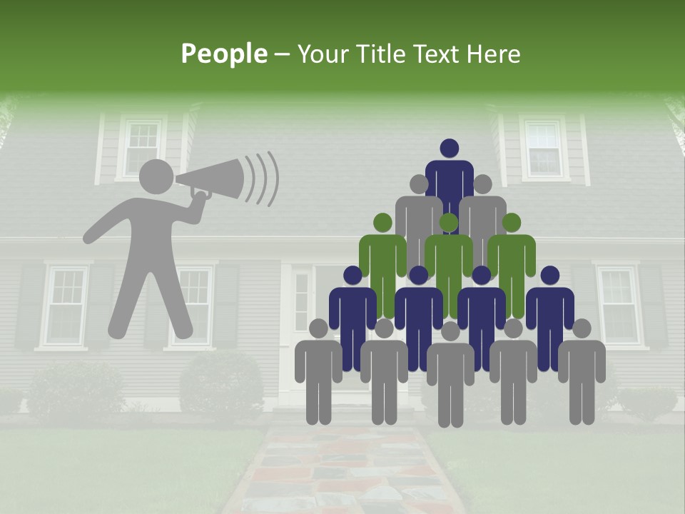 A Gray House With Black Shutters And A Black Door PowerPoint Template