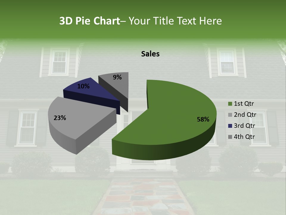 A Gray House With Black Shutters And A Black Door PowerPoint Template