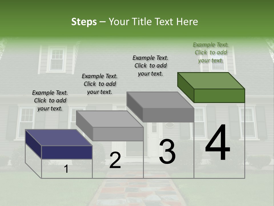 A Gray House With Black Shutters And A Black Door PowerPoint Template