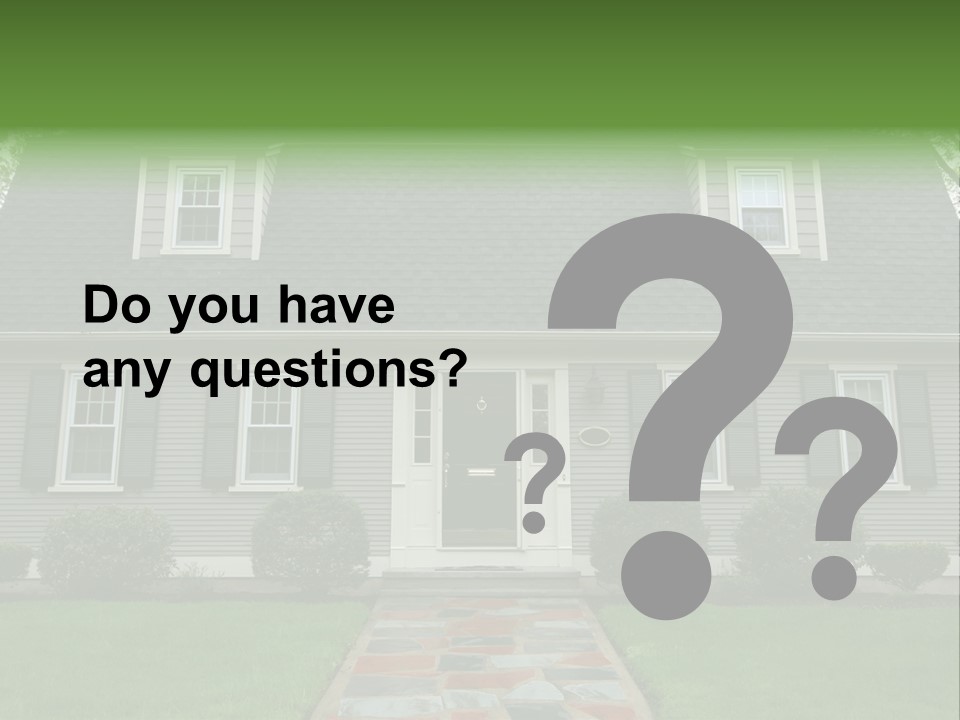 A Gray House With Black Shutters And A Black Door PowerPoint Template