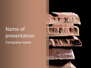 A Piece Of Chocolate Is Stacked On Top Of Each Other PowerPoint Template