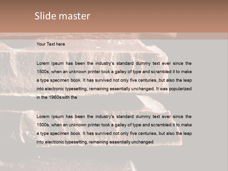 A Piece Of Chocolate Is Stacked On Top Of Each Other PowerPoint Template